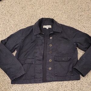 Roamers Organic Cotton Hemp Blend Crop Faded Black Jacket Small